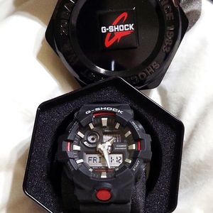 Casio G-Shock men's watch, adjustable rubber band, Black